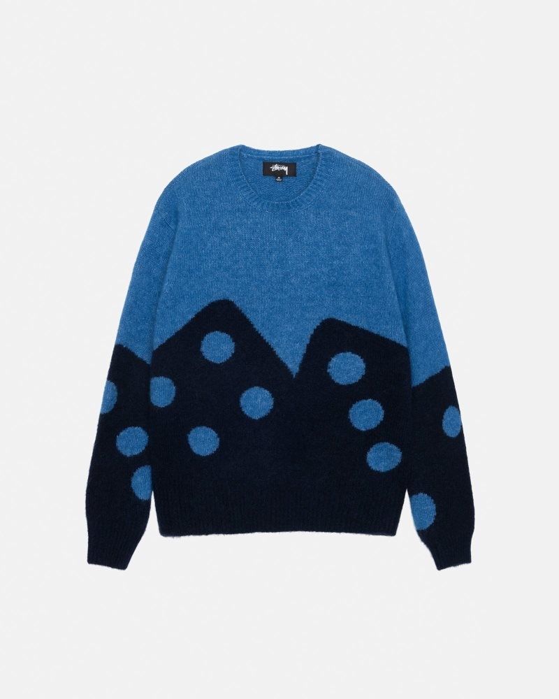 Pull Stussy Dice Fuzzy Crew Bleu | FDO-4944709