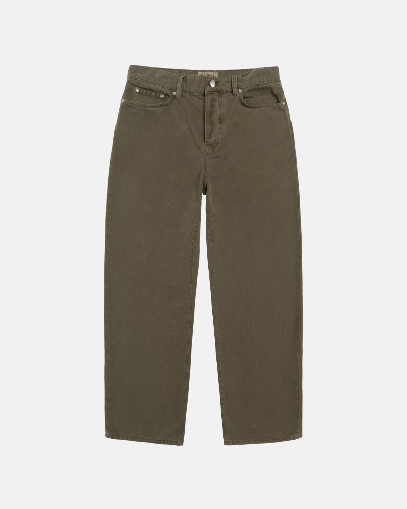 Jean Stussy Big Ol' Washed Tela Vert Olive | JHO-2653148