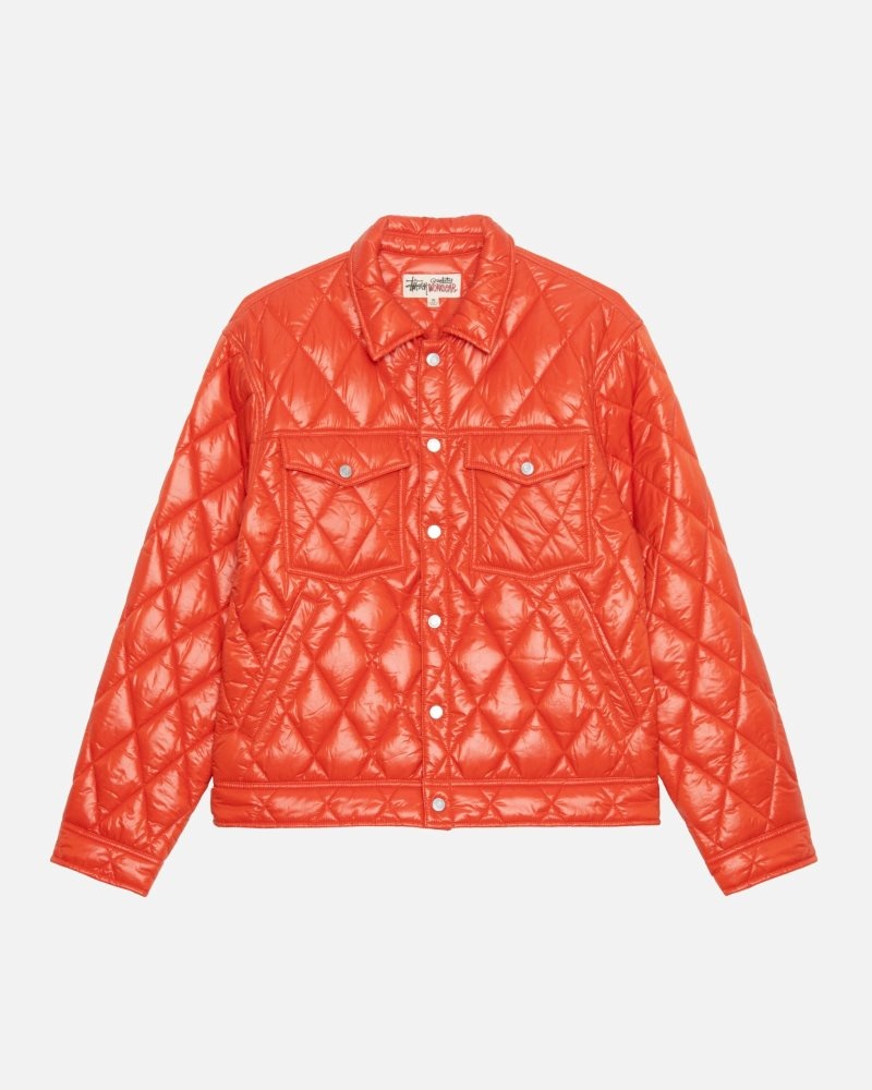 Veste Stussy Ranch Matelassé Nylon Persimmon | PKI-9569970