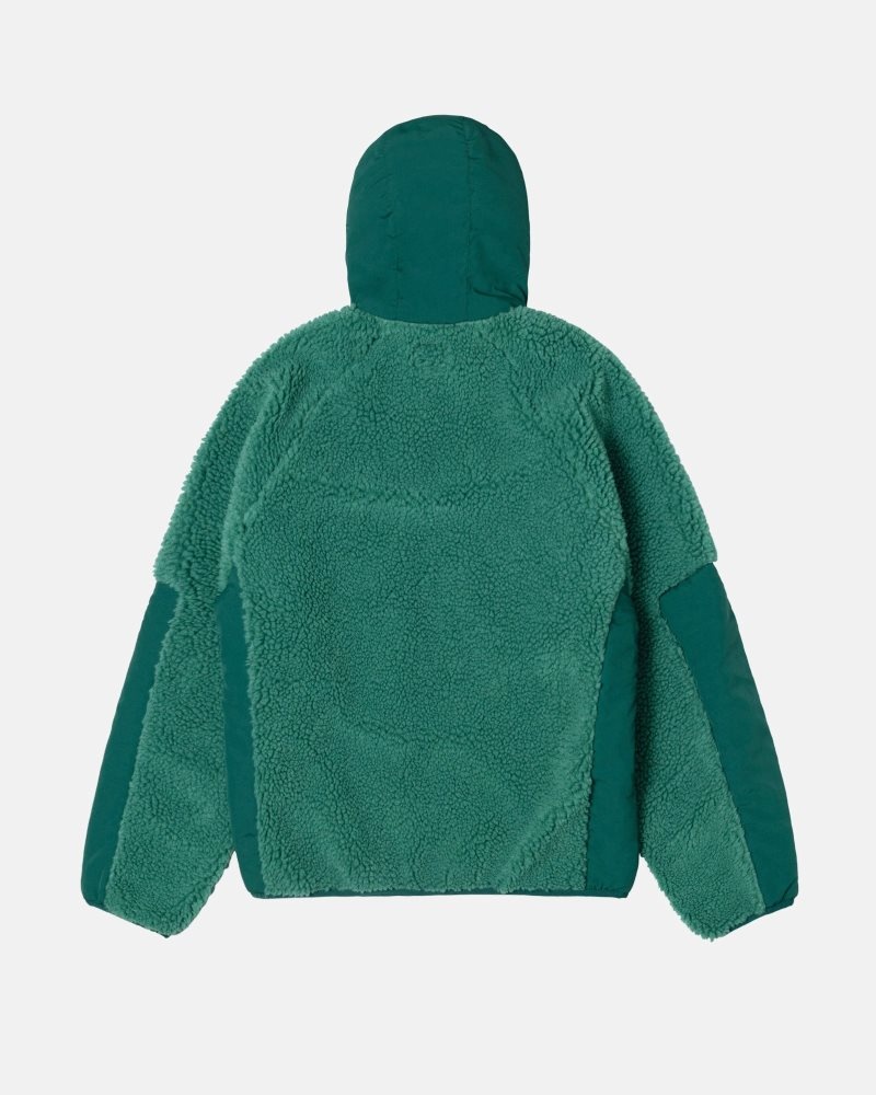 Veste Stussy Sherpa Paneled Encapuchonné Teal | FAV-1280666