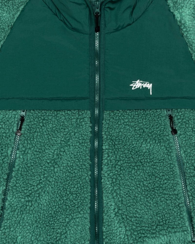 Veste Stussy Sherpa Paneled Encapuchonné Teal | FAV-1280666