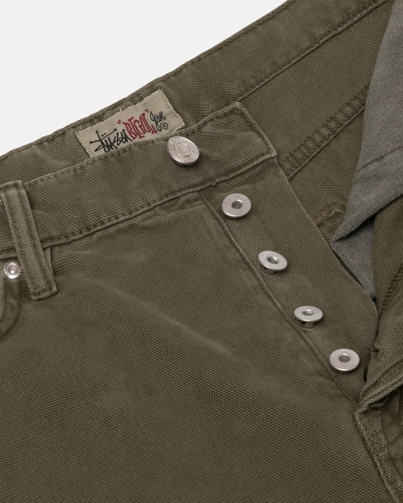 Jean Stussy Big Ol' Washed Tela Vert Olive | JHO-2653148