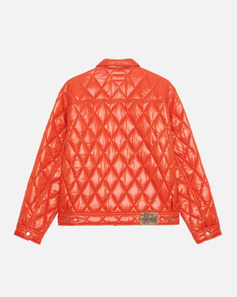 Veste Stussy Ranch Matelassé Nylon Persimmon | PKI-9569970