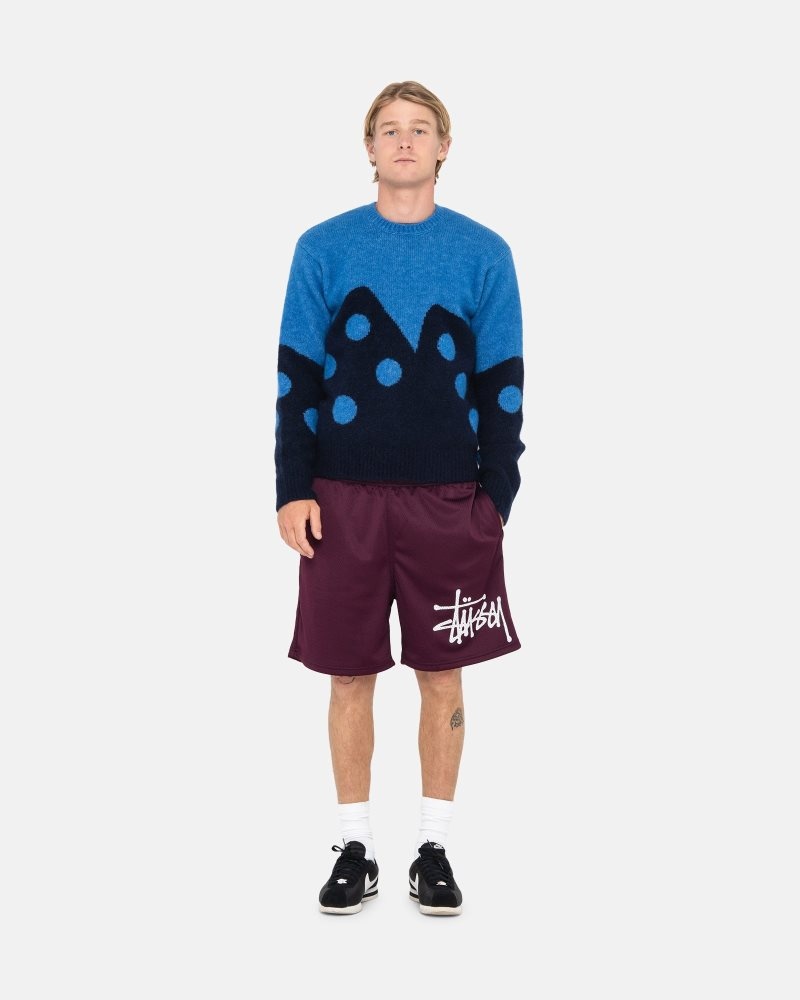 Pull Stussy Dice Fuzzy Crew Bleu | FDO-4944709