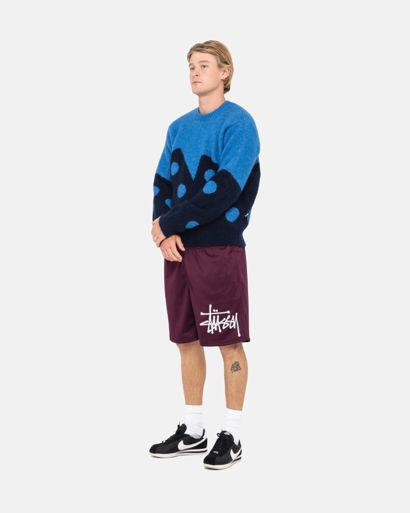 Pull Stussy Dice Fuzzy Crew Bleu | FDO-4944709