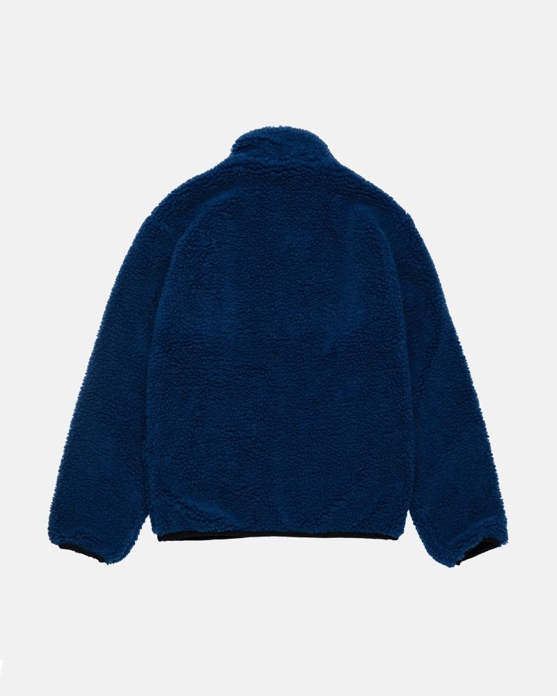 Veste Stussy Sherpa Reversible Bleu | WXN-5525909