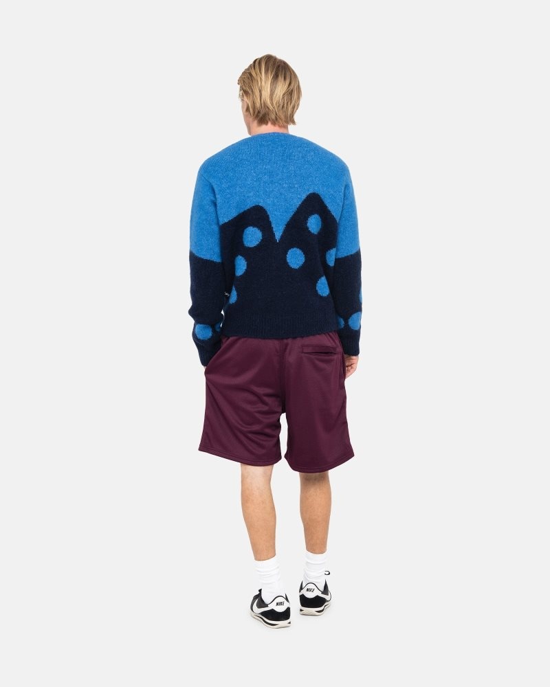 Pull Stussy Dice Fuzzy Crew Bleu | FDO-4944709