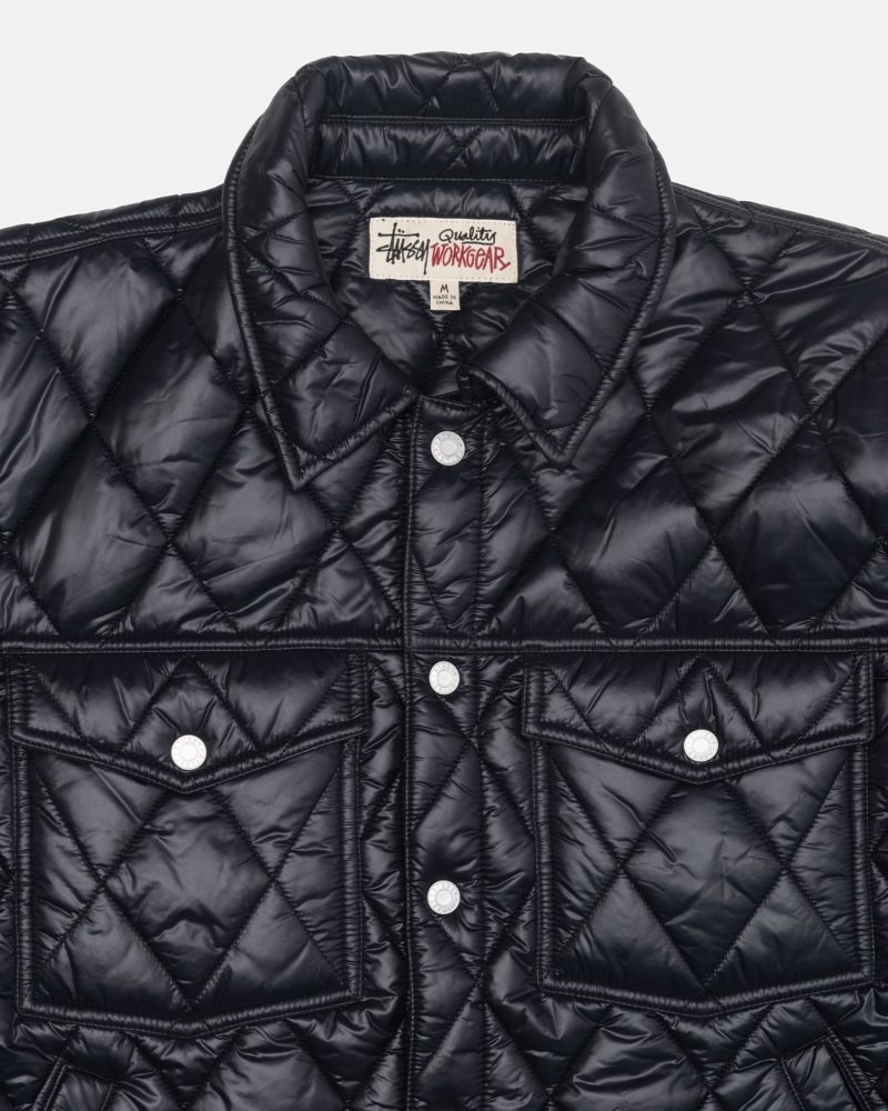 Veste Stussy Ranch Matelassé Nylon Noir | UKE-3546068