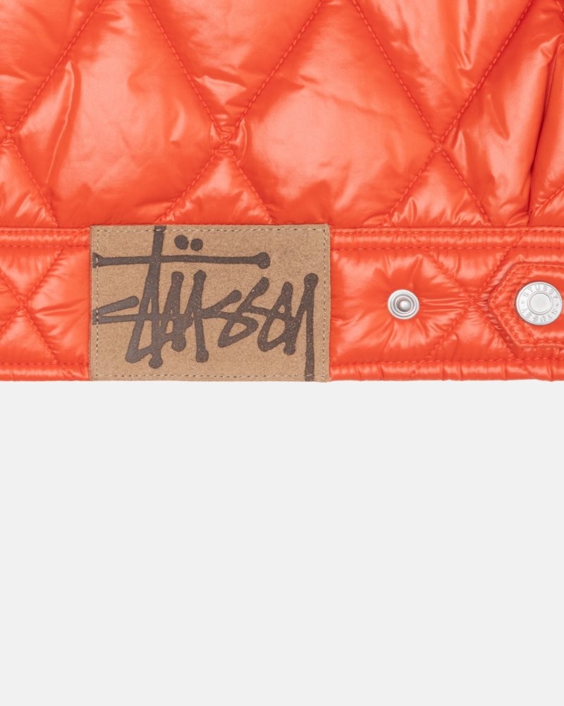 Veste Stussy Ranch Matelassé Nylon Persimmon | PKI-9569970