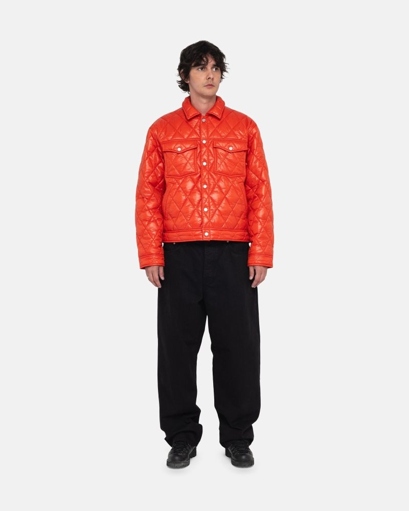 Veste Stussy Ranch Matelassé Nylon Persimmon | PKI-9569970