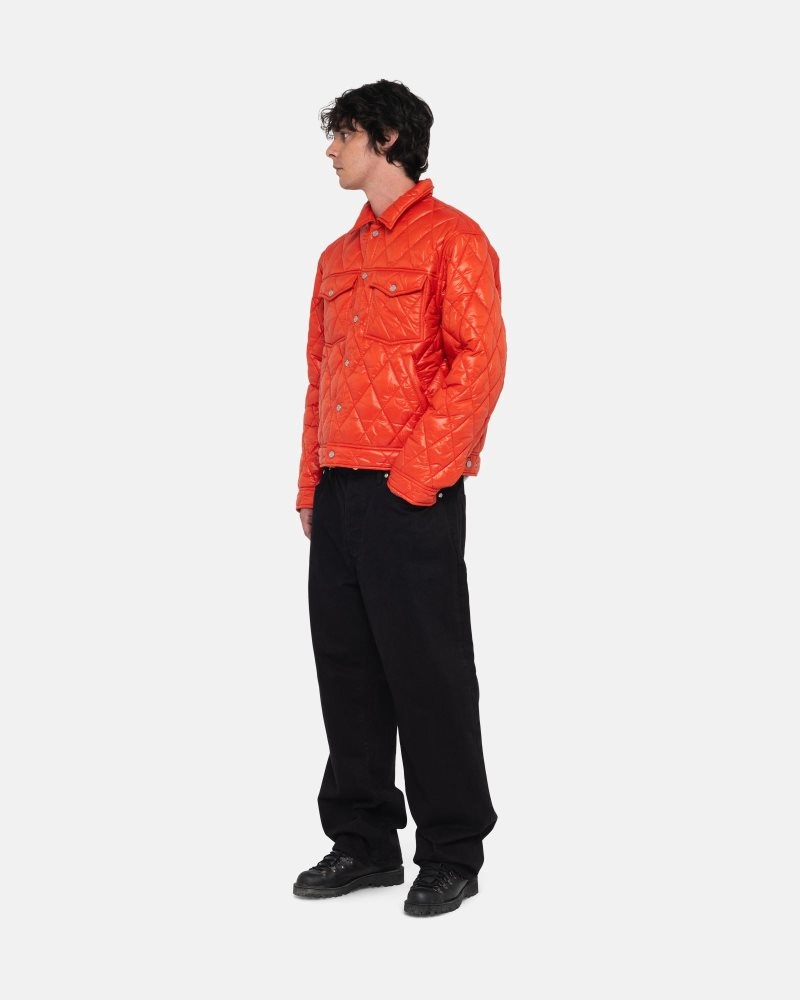 Veste Stussy Ranch Matelassé Nylon Persimmon | PKI-9569970