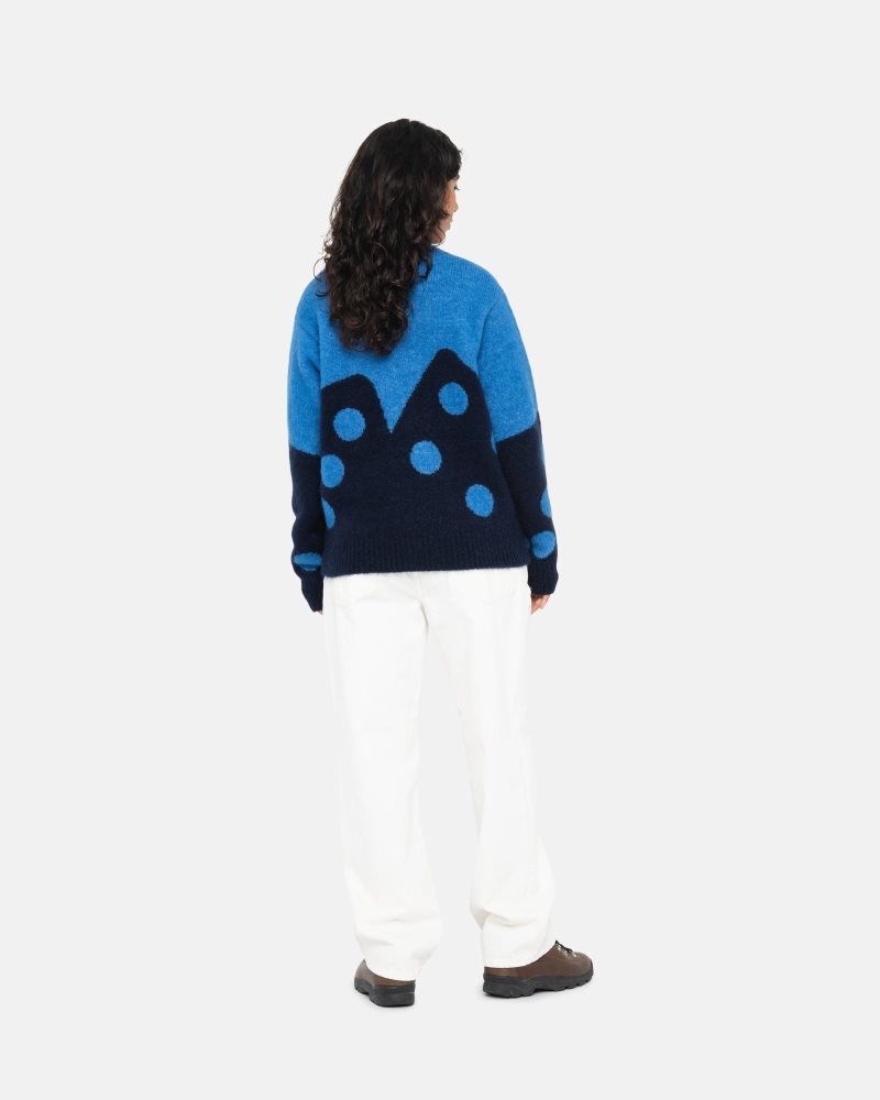 Pull Stussy Dice Fuzzy Crew Bleu | FDO-4944709