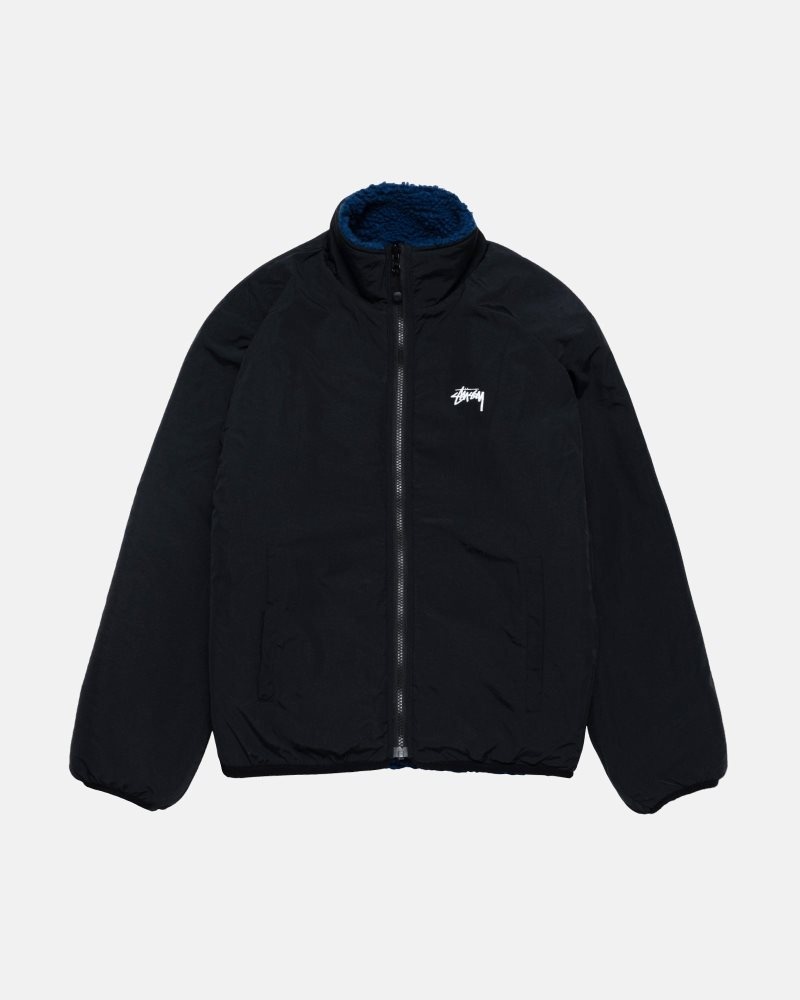 Veste Stussy Sherpa Reversible Bleu | WXN-5525909