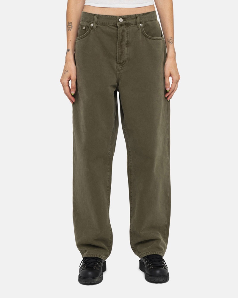 Jean Stussy Big Ol' Washed Tela Vert Olive | JHO-2653148