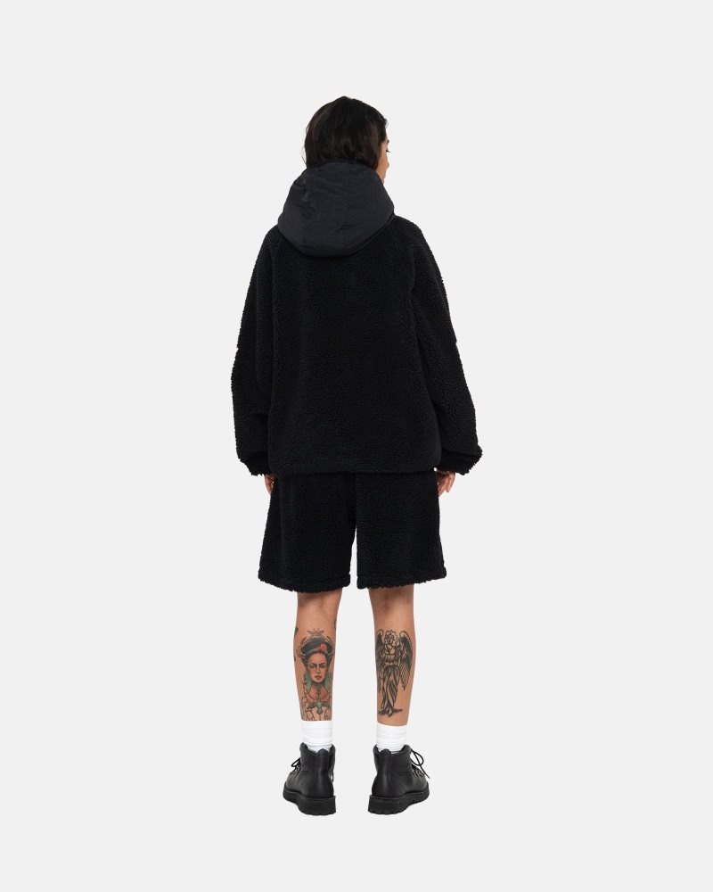 Veste Stussy Sherpa Paneled Encapuchonné Noir | YNC-6409683