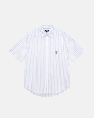 Chemise Stussy Boxy Rayé Blanche | YPK-3379569