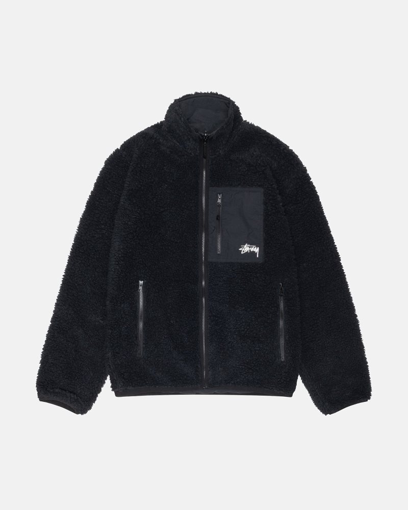 Veste Stussy Sherpa Reversible Noir | OFI-5158434