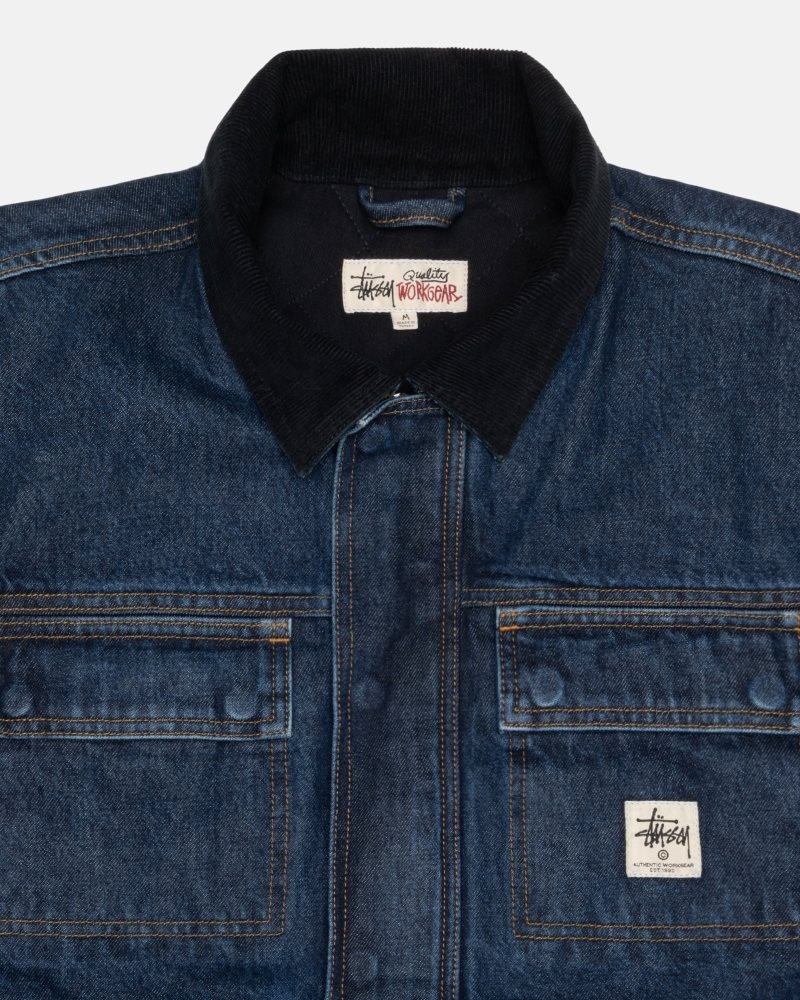 Veste Stussy Shop Washed Denim Lavage | FOE-3393414