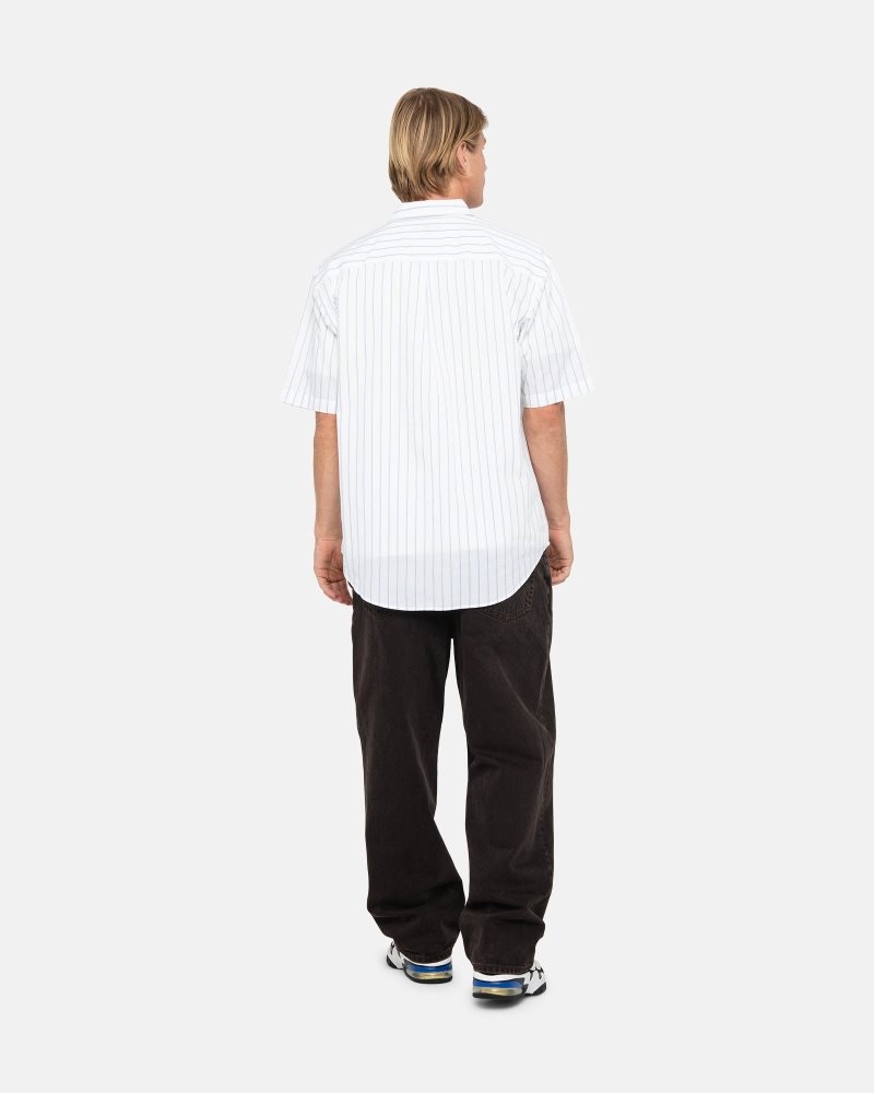 Chemise Stussy Boxy Rayé Blanche | YPK-3379569