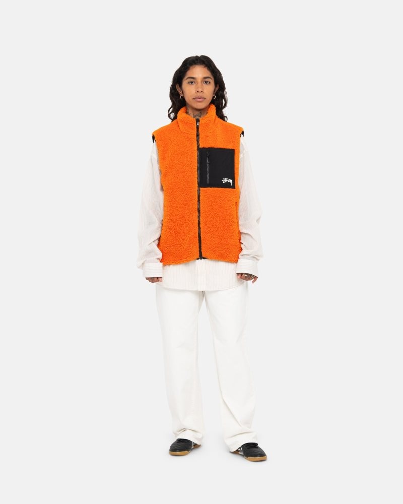 Gilet Stussy Sherpa Reversible Tangerine | RNV-9614290