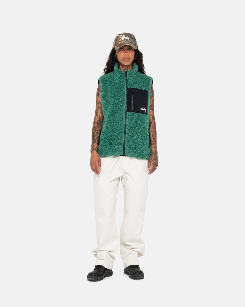 Gilet Stussy Sherpa Reversible Teal | ZUK-1475076