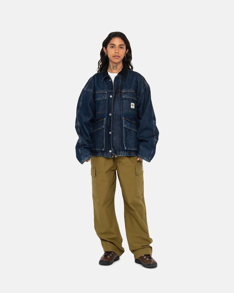 Veste Stussy Shop Washed Denim Lavage | FOE-3393414