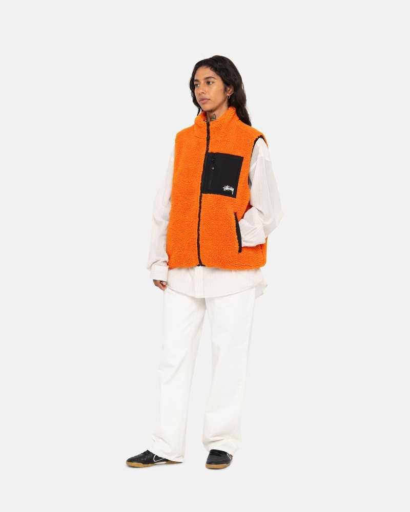 Gilet Stussy Sherpa Reversible Tangerine | RNV-9614290