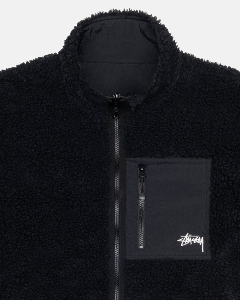 Veste Stussy Sherpa Reversible Noir | OFI-5158434