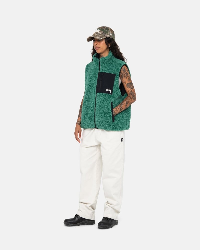 Gilet Stussy Sherpa Reversible Teal | ZUK-1475076