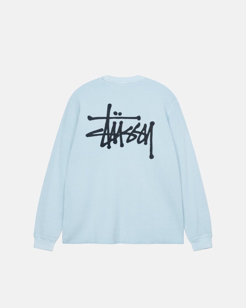 Sweat Stussy Basic Stock Ls Thermal Bleu Clair | OMT-6124581