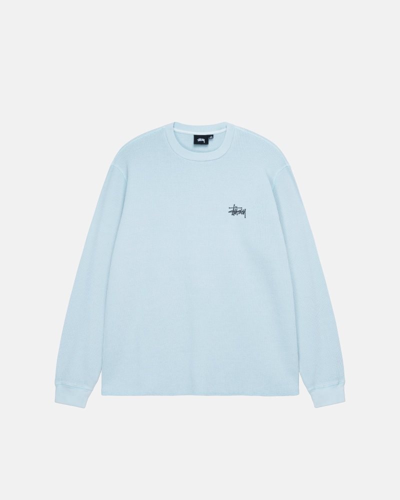 Sweat Stussy Basic Stock Ls Thermal Bleu Clair | OMT-6124581