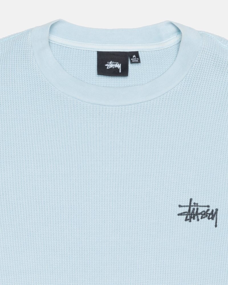 Sweat Stussy Basic Stock Ls Thermal Bleu Clair | OMT-6124581