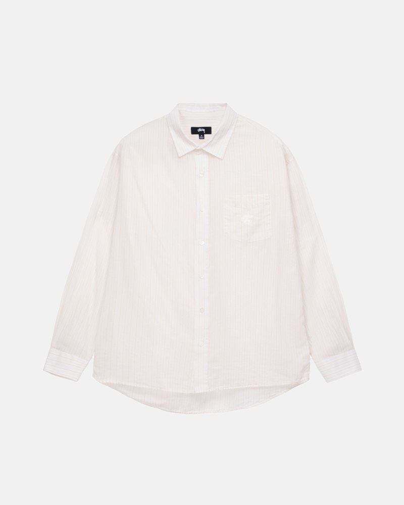 Chemise Stussy Light Weight Classiche Blanche | ZLV-5293071