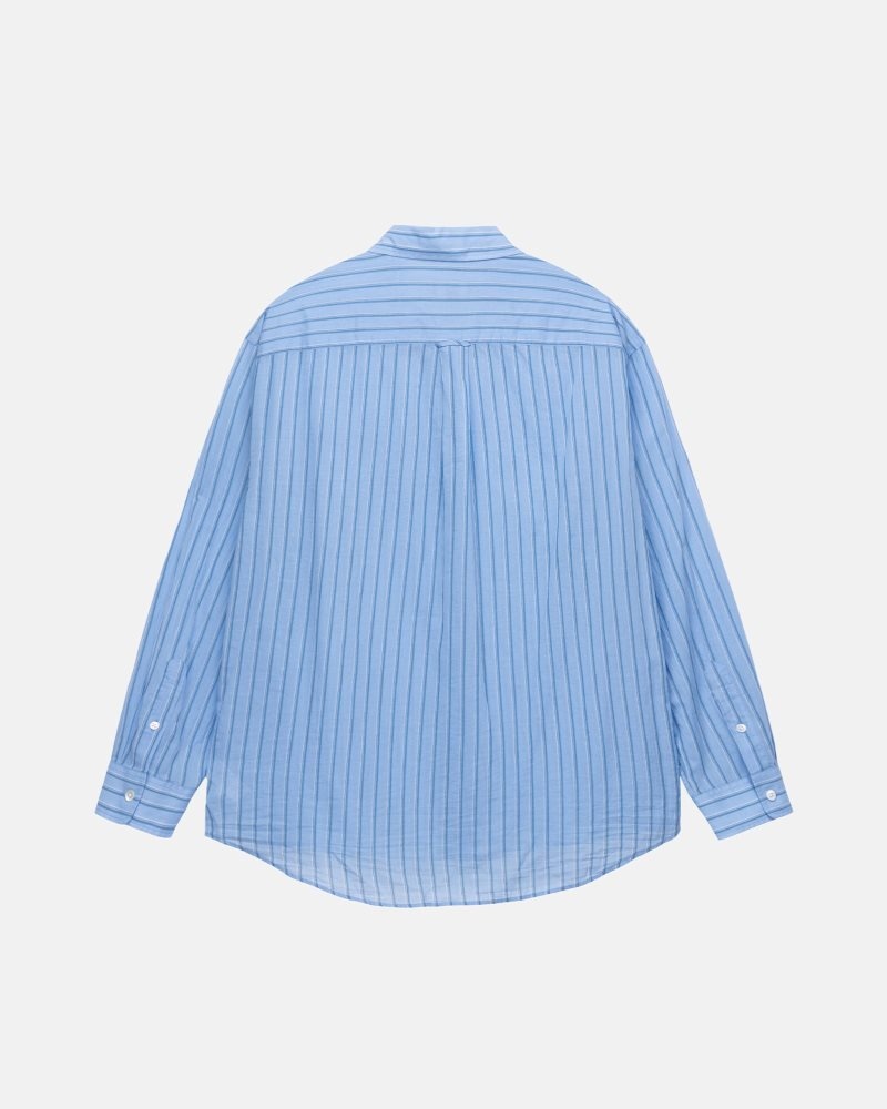 Chemise Stussy Light Weight Classiche Bleu | AGB-0597011