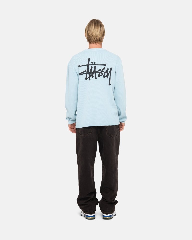 Sweat Stussy Basic Stock Ls Thermal Bleu Clair | OMT-6124581