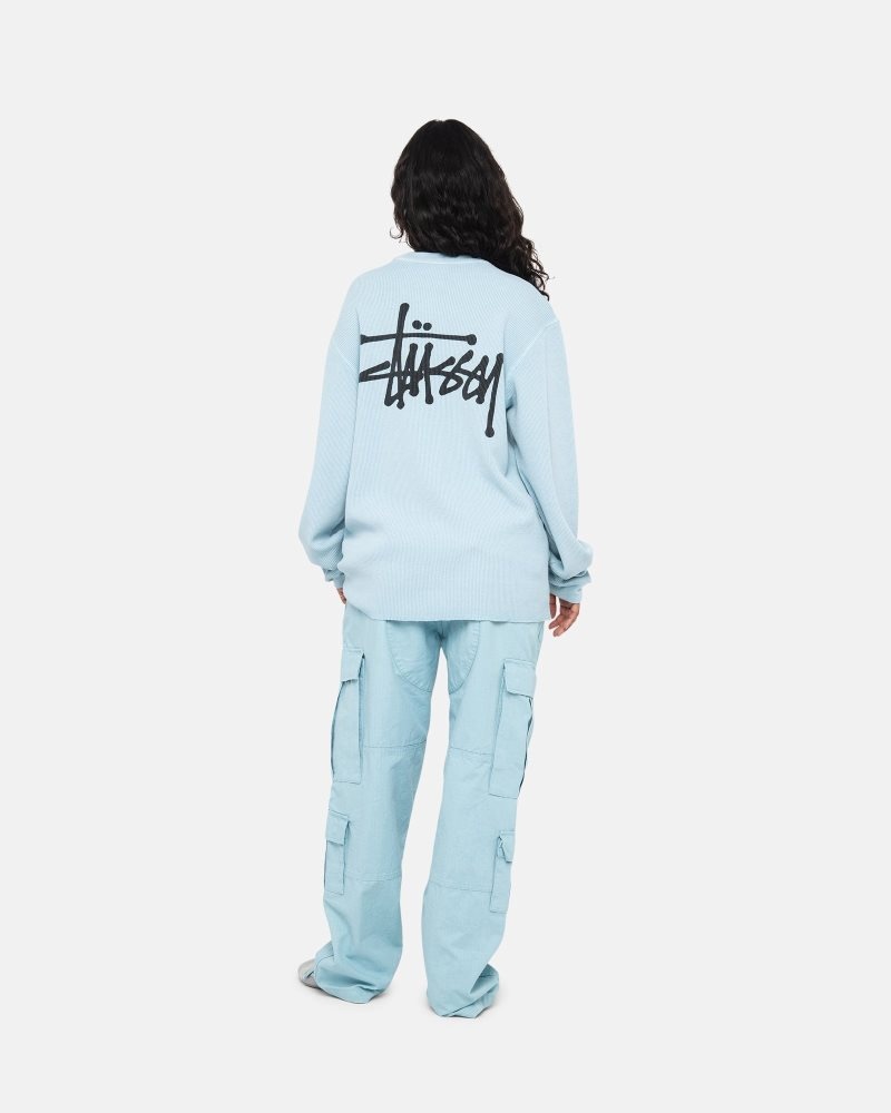 Sweat Stussy Basic Stock Ls Thermal Bleu Clair | OMT-6124581