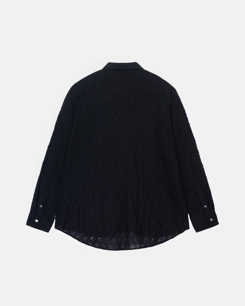 Chemise Stussy Dentelle Ls Noir | ZTV-0250086