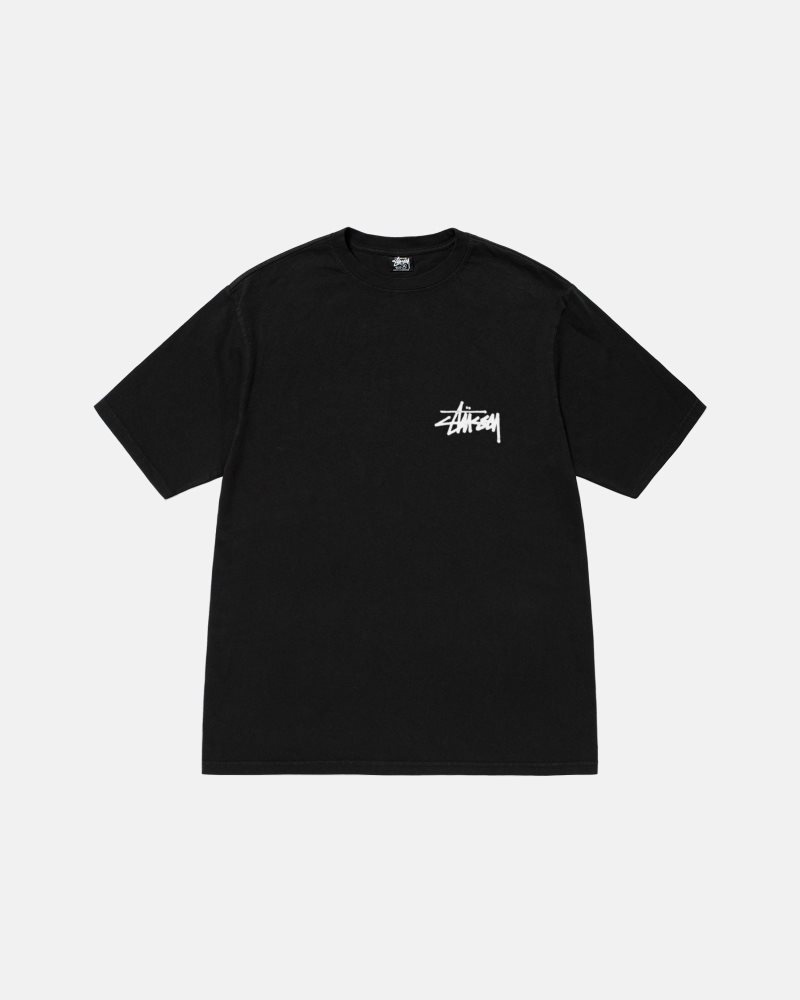 T Shirts Stussy Old Phone Pigment Dyed Noir | SAU-8455519