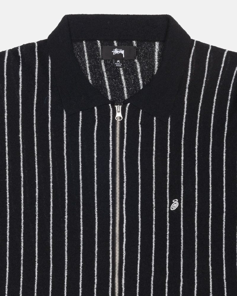 Polo Stussy Light Weight Ls Zip Noir | HSF-5619322