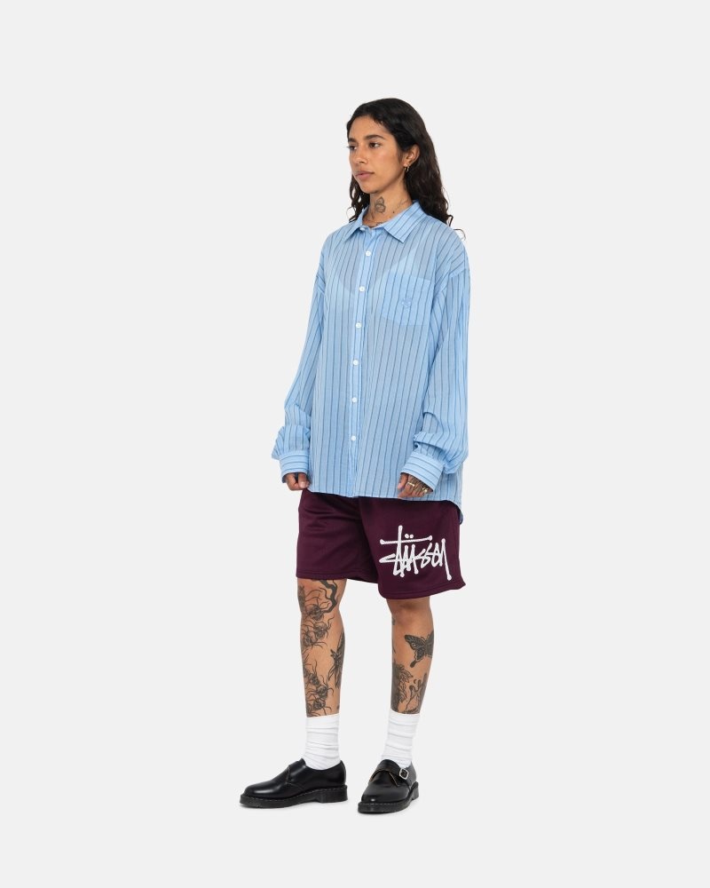 Chemise Stussy Light Weight Classiche Bleu | AGB-0597011