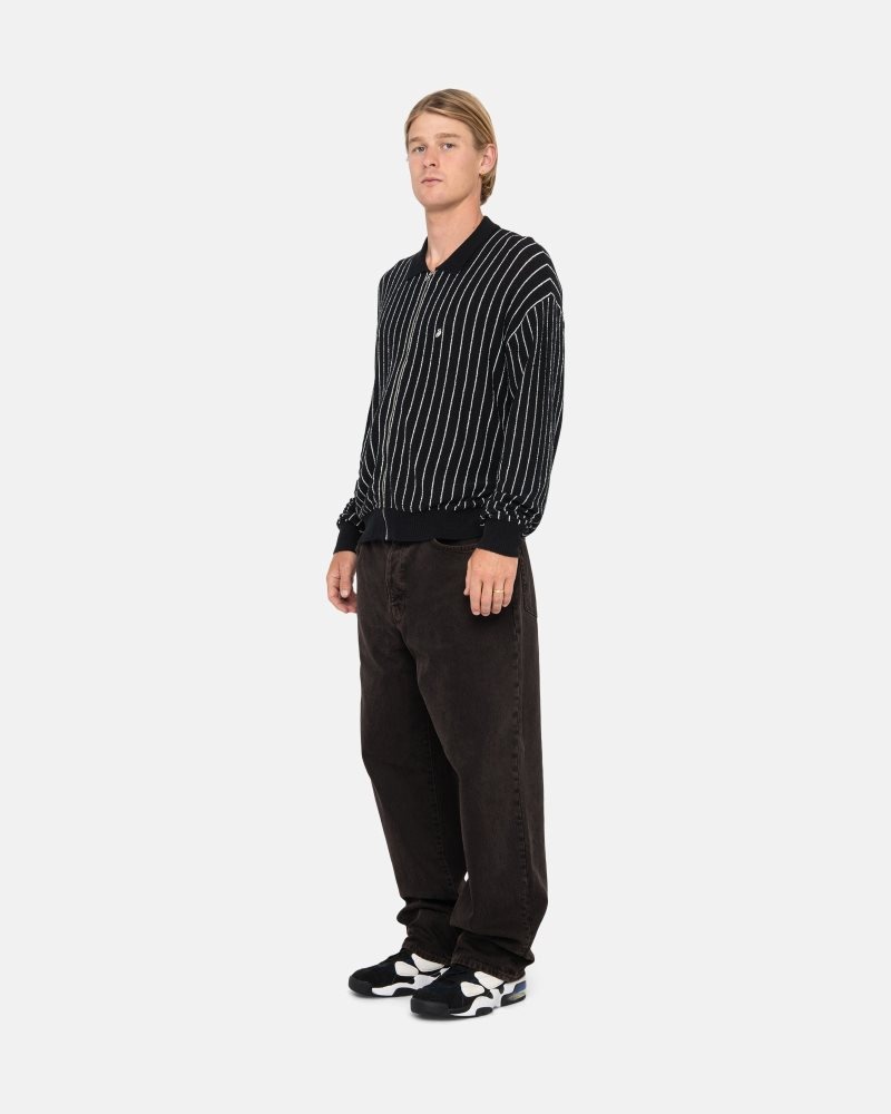 Polo Stussy Light Weight Ls Zip Noir | HSF-5619322