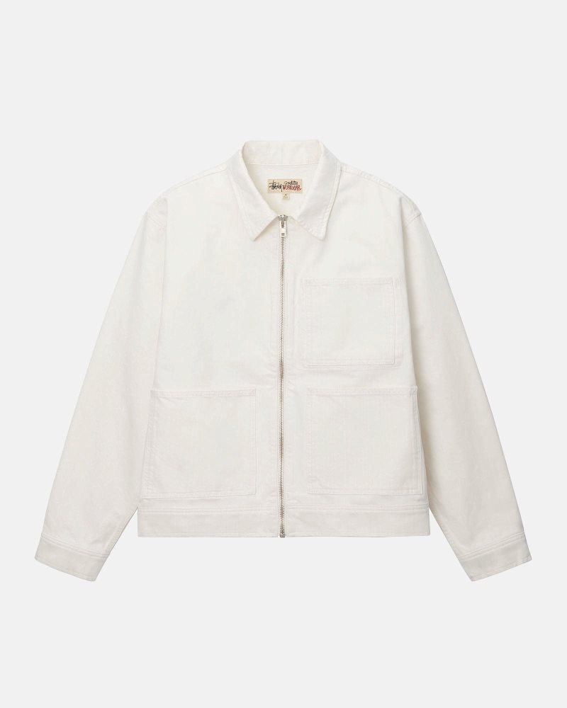 Veste Stussy Zip Travail Overdyed Bone | BBY-9197061