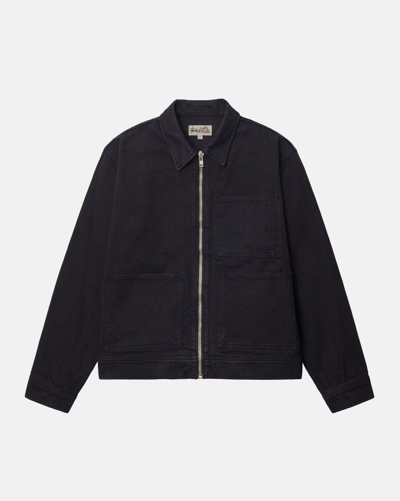 Veste Stussy Zip Travail Overdyed Noir | XDW-8351264