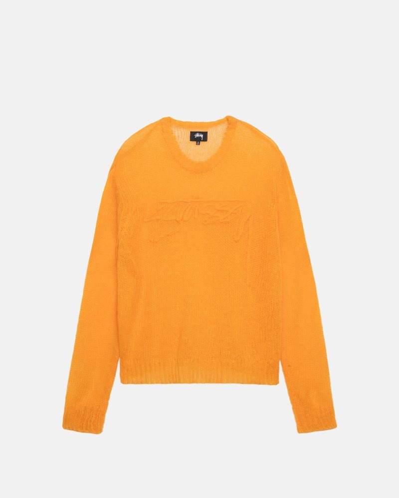 Pull Stussy Loose Knit Logo Orange | LRR-8565425