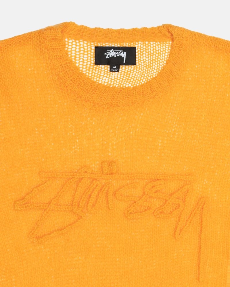 Pull Stussy Loose Knit Logo Orange | LRR-8565425