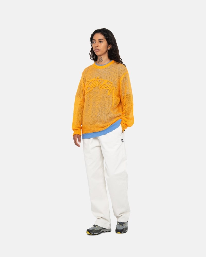 Pull Stussy Loose Knit Logo Orange | LRR-8565425