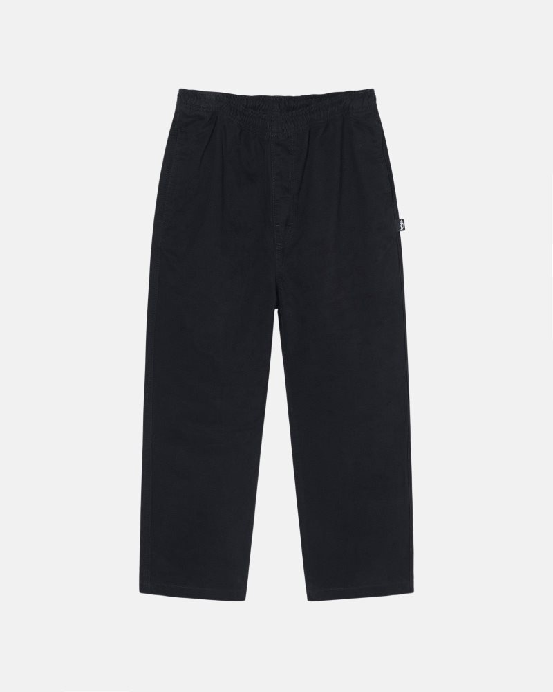 Pantalon Stussy Beach Brushed Coton Noir | GSE-9140300