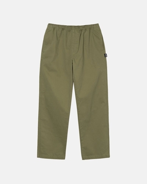 Pantalon Stussy Beach Brushed Coton Vert Olive | LEC-7902718