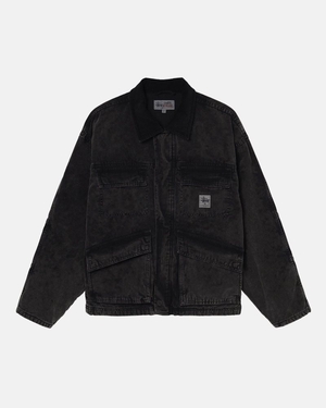 Veste Stussy Shop Washed Tela Noir | CSX-3404562