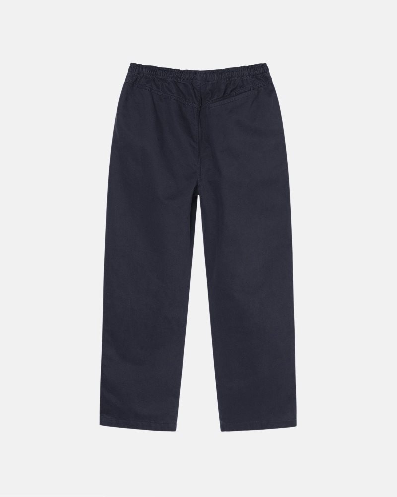 Pantalon Stussy Beach Brushed Coton Bleu Marine | GCG-0608572